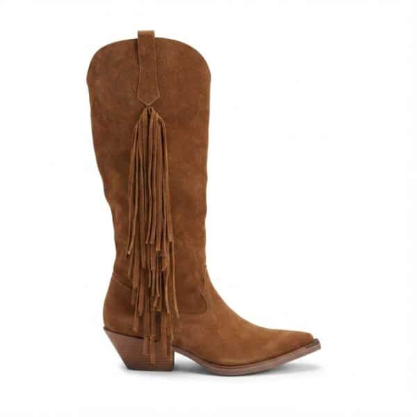Mónaco | Botas de Gamuza con Flecos - Brandy Shoes