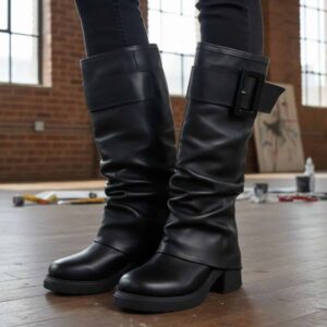 Myra | Botas de Cuero con Hebilla - Brandy Shoes