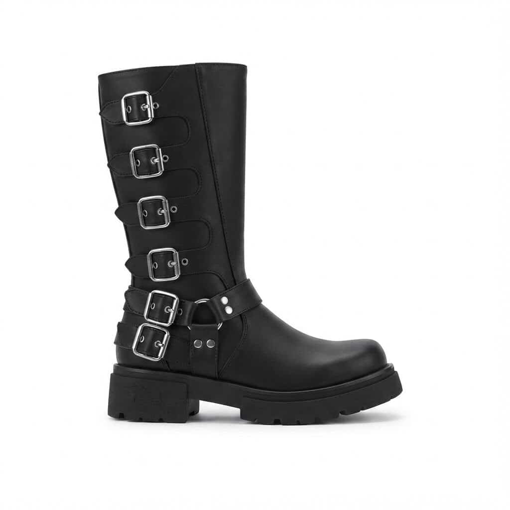 Griselda | Botas de Cuero con Hebillas - Brandy Shoes